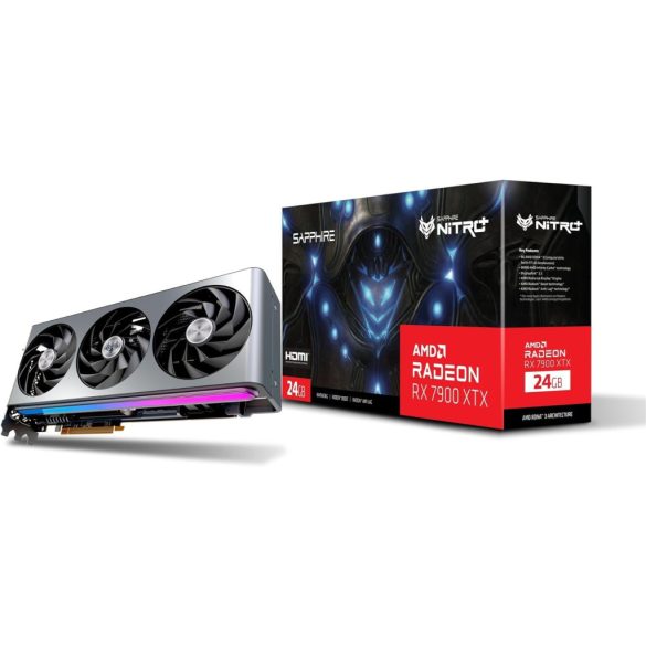 AMD Sapphire Radeon™ RX 7900XTX Videókártya, NITRO+, VAPOR-X, 24 GB GDDR6, 384 bites