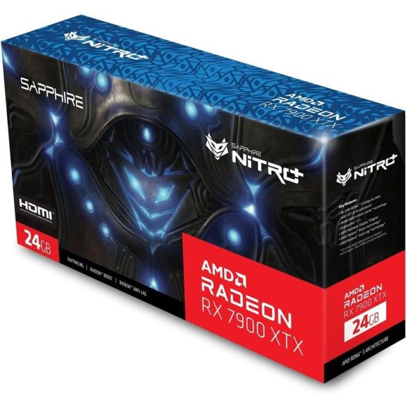 AMD Sapphire Radeon™ RX 7900XTX Videókártya, NITRO+, VAPOR-X, 24 GB GDDR6, 384 bites