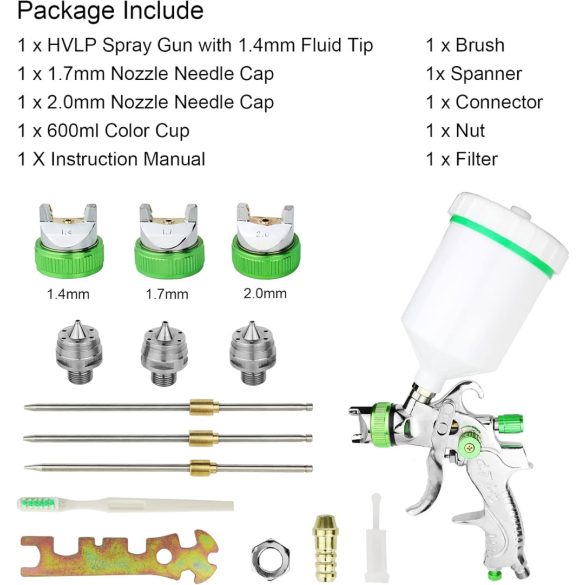 H.V.L.P Traditional Spray Gun, FALFESTŐ PISZTOLY KOMPRESSZORHOZ