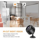 Vezeték nélküli kémkamera, 1080p Full HD, hang és videó, éjszakai látás, mozgásérzékelés, kültéri/beltéri használatra