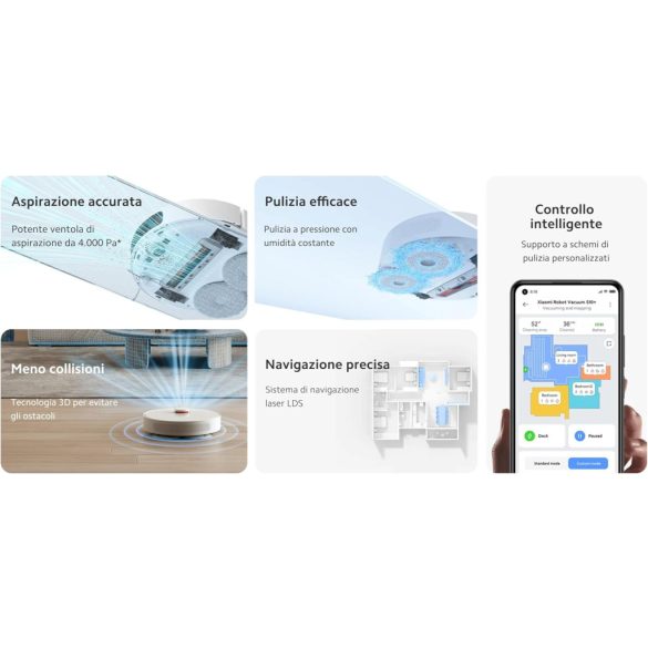 Xiaomi Mi Robot Vacuum S10+ porszívó/felmosó robot - fehér (BHR6368EU)