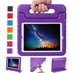   NEWSTYLE Apple iPad 2 3 4 ütésálló tok, könnyű gyerektok, szupervédő tok, fogantyúval és állvánnyal ellátott tok gyerekeknek Apple iPad 4, iPad 3 és iPad 2 2., 3., 4. generációs készülékekhez (lila)