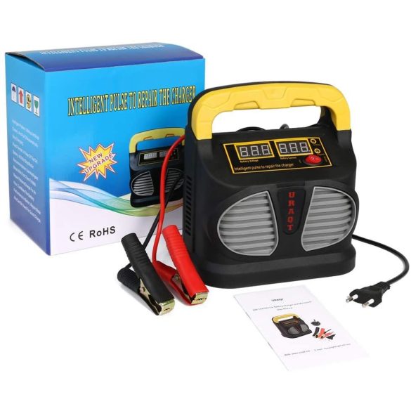 URAQT intelligens automatikus akkumulátor töltő 220V-ról 12/24V-ra