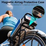 Olycism szilikon Airtag tartó erős mágnessel, könnyen tapad kerékpárokra, autókra, járművekre, csomagokra, rejtett kialakítású, tökéletesen illeszkedő címketartó kompakt testtel, IP68 vízálló, fekete