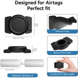 Olycism szilikon Airtag tartó erős mágnessel, könnyen tapad kerékpárokra, autókra, járművekre, csomagokra, rejtett kialakítású, tökéletesen illeszkedő címketartó kompakt testtel, IP68 vízálló, fekete
