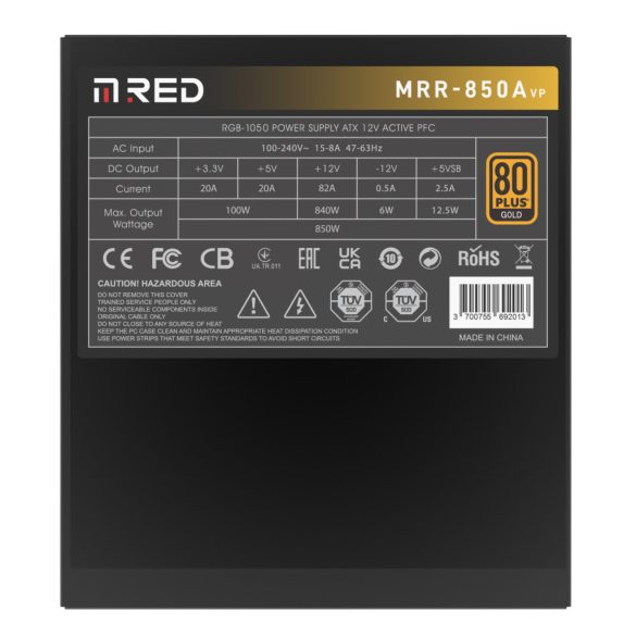M.RED ATX 850W - MRR-850A VP2 Fekete