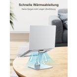 CIRYCASE laptopállvány, állítható magasságú, gyorsan hűlő laptopállvány, Ergonomikus, hordozható alumínium notebookállvány, kompatibilis MacBook Air Pro, Dell, HP 10-16 hüvelykes laptopokkal, nyomtatóállvánnyal