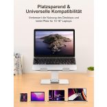 CIRYCASE laptopállvány, állítható magasságú, gyorsan hűlő laptopállvány, Ergonomikus, hordozható alumínium notebookállvány, kompatibilis MacBook Air Pro, Dell, HP 10-16 hüvelykes laptopokkal, nyomtatóállvánnyal