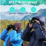 Uname - Nagy teljesítményű távcső felnőtteknek, kompakt távcső madármegfigyeléshez, vízálló, hordtáskával és szíjjal 