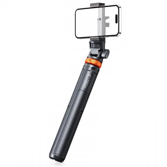 Tech-Protect L03S Bluetooth selfie bot távirányítóval, tripod 148cm-ig és 180 fokos fejel - fehér