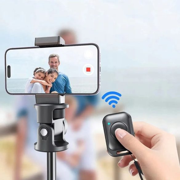 Tech-Protect L03S Bluetooth selfie bot távirányítóval, tripod 148cm-ig és 180 fokos fejel - fehér