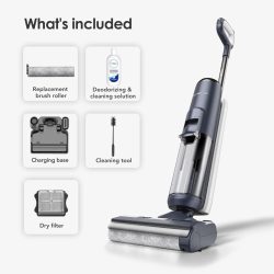   Tineco Floor ONE S5 intelligens akkus nedves-száraz porszívó és felmosó kemény padlókra, digitális kijelző, hosszú üzemidő, kiváló ragadós szennyeződésekhez és állatszőrhöz, helytakarékos kialakítás