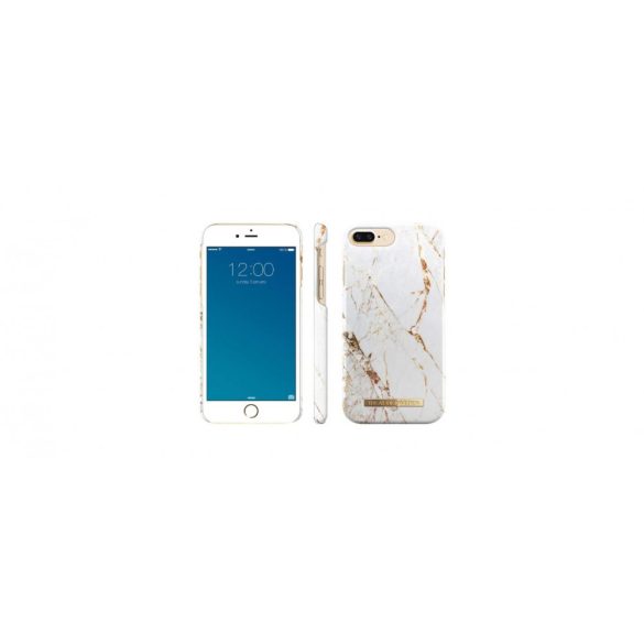 iDeal Of Sweden - iPhone 8,7,6s Plus telefonokhoz, mikroszálas bélés, Qi vezeték nélküli töltő kompatibilis (Carrara Gold)