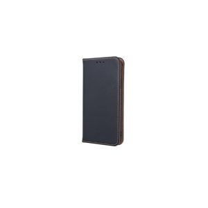 Genuine Leather Xiaomi Redmi Note 10 4G / Note 10S oldalra nyíló mágneses bőrhatású könyv tok szilikon belsővel fekete
