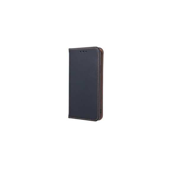 Genuine Leather Xiaomi Redmi Note 10 4G / Note 10S oldalra nyíló mágneses bőrhatású könyv tok szilikon belsővel fekete