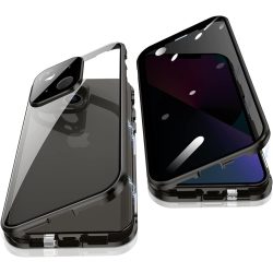   Mágneses üveg 360° Prémium tok, első és hátsó üveg, iPhone 11 Pro-hoz, fekete