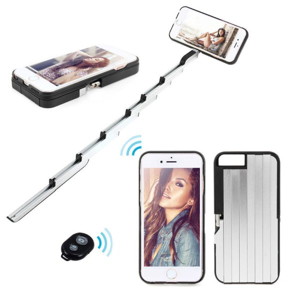 Uname 2 az 1-ben Selfie stick és Bluetooth távirányító gomb tok iPhone 6S / 6 készülékhez