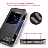 SAVFY Slim Flip Smart Tok, Samsung Galaxy S7 készülékhez, fekete