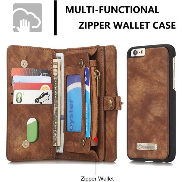 Caseme iPhone 6 tok, bőr pénztárca