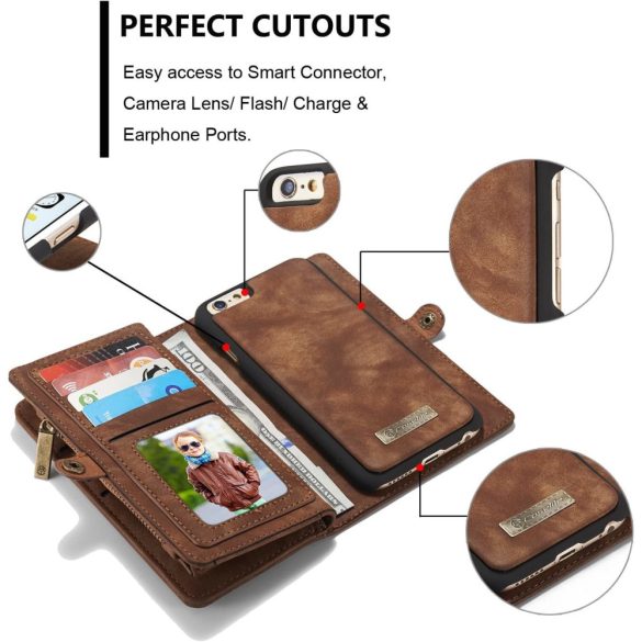 Caseme iPhone 6 tok, bőr pénztárca