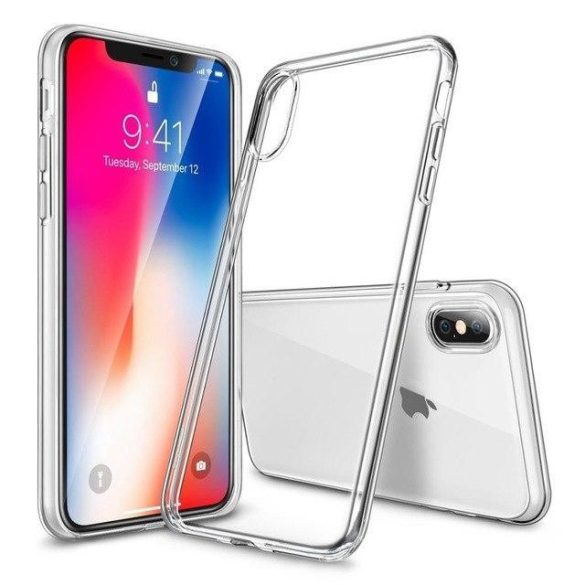 IPhone X XS (5,8") átlátszó szilikontok vékony fényes telefontok tok tartó Apple