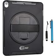   Cellular360 ütésálló tok iPad Pro 12.9 2018-hoz (3. generációs, Home gomb nélkül) 360 fokban forgatható támasztékkal és fogantyúval (fekete)