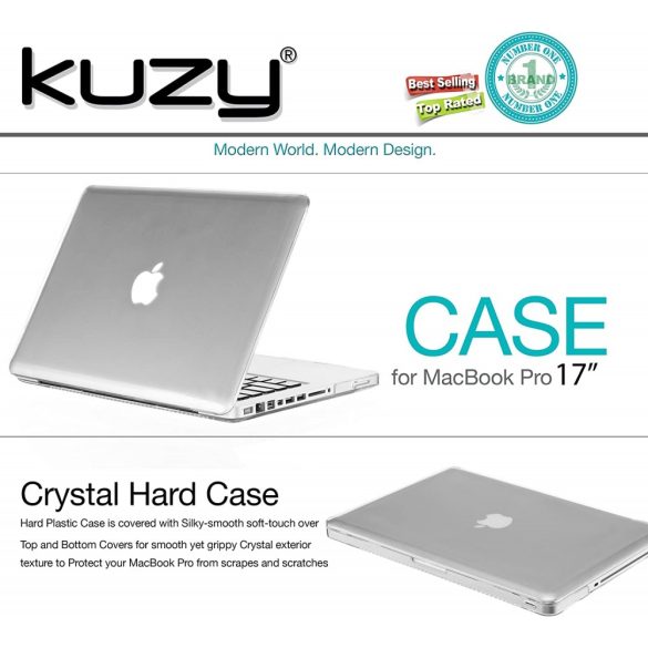 Kuzy - CLEAR 17" kristálykemény tok MacBook Pro 17" modellhez: A1297 alumínium unibody