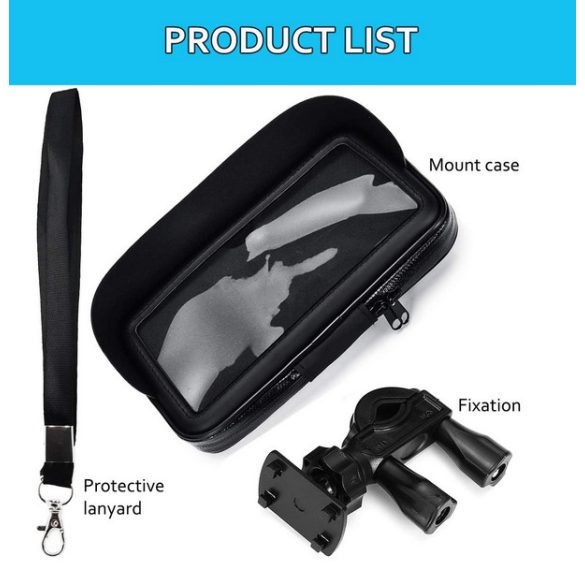 Sovica mobiltelefon tartó kerékpárhoz, védő burkolat tükröződésmentes, 7" Mobiltelefonokhoz 