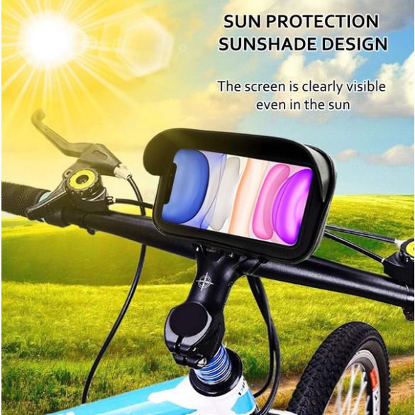 Sovica mobiltelefon tartó kerékpárhoz, védő burkolat tükröződésmentes, 7" Mobiltelefonokhoz 