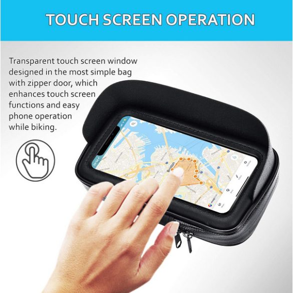 Sovica mobiltelefon tartó kerékpárhoz, védő burkolat tükröződésmentes, 7" Mobiltelefonokhoz 