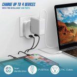 Európai tápadapter - 2 USB porttal és 2 AC kimenettel - USA-Európa csatlakozódugó - Elektromos töltőcsatlakozó adapter Európához - F, E, C típusú töltéshez