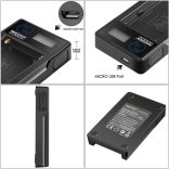 Micro USB akkumulátortöltő Sony NP-F550/F750/F960/F970, NP-FM50/FM70/FM90, QM71D, 91D, NP- F500H/F55H akkumulátorokhoz