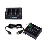 Smatree - Csere akkumulátortöltő és USB kábel, Goprohoz