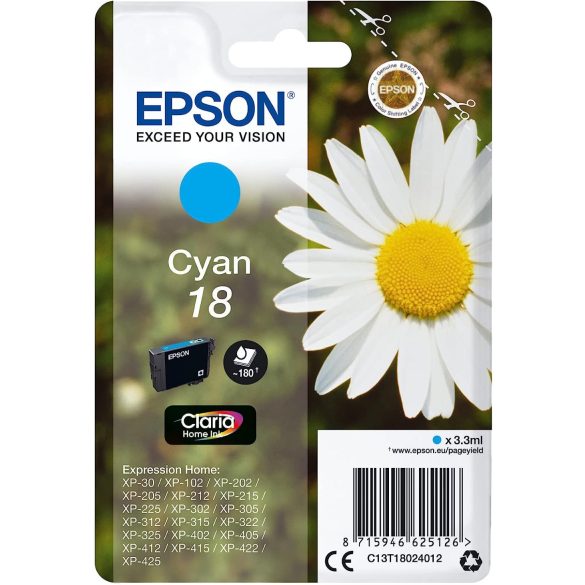 EPSON 18 C13T18034010 Tintapatron, Cián