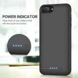 Akkumulátor tok iPhone 6 Plus / 7 Plus / 8 Plus készülékhez, 8500 mAh hordozható akkumulátorcsomag Újratölthető intelligens védőtokiPhone 6 Plus / 7 Plus / 8 Plus külső 5,5 hüvelykes töltőtok - fekete