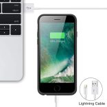 Akkumulátor tok iPhone 6 Plus / 7 Plus / 8 Plus készülékhez, 8500 mAh hordozható akkumulátorcsomag Újratölthető intelligens védőtokiPhone 6 Plus / 7 Plus / 8 Plus külső 5,5 hüvelykes töltőtok - fekete