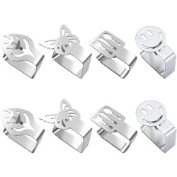   Tucireat terítőkapcsok rozsdamentes acélból 8 db-os csomag Asztalibilincs Asztalterítő tartó Asztalterítő tartó Rozsdamentes acél abrosztartó Asztalborító kapcsok Asztalterítő kapcsok