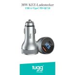 Tugg 38W autós töltő USB-A + Type-C PD + QC3.0