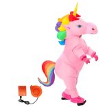 Rózsaszín egyszarvú felfújható jelmez