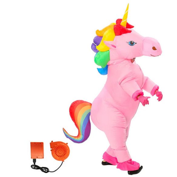Rózsaszín egyszarvú felfújható jelmez