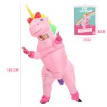Rózsaszín egyszarvú felfújható jelmez