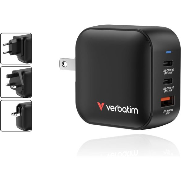 Verbatim Mini GaN Charger 70W 3 Port (32229)
