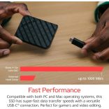 Verbatim 1TB Store 'n’ Go Mini External Solid State Drive USB 3.2 Gen 1 USB-C Connection - Diamond Black (32025)
