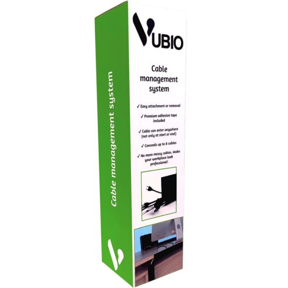 Vubio - Öntapadó kábeltálca fekete - 3M - 4 x 30 CM
