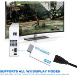 Wii-HDMI konverter, Wii HDMI 1080P adapter Full HD eszközökhöz 3,5 mm-es audioporttal és HDMI-kimenettel, kompatibilis a Nintendo Wii-vel, Wii U-val, HDTV-vel, monitorral (fehér)