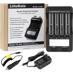   LiitoKala Lii-500 18650 akkumulátortöltő intelligens univerzális töltő LCD kijelző 26650 AA AAA akkumulátorhoz érintőgombos LCD kijelző az akkumulátor kapacitásának teszteléséhez