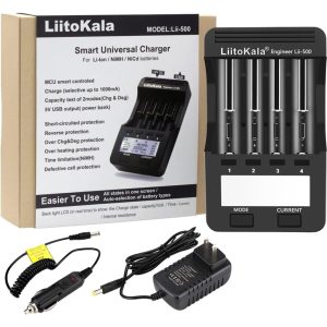LiitoKala Lii-500 18650 akkumulátortöltő intelligens univerzális töltő LCD kijelző 26650 AA AAA akkumulátorhoz érintőgombos LCD kijelző az akkumulátor kapacitásának teszteléséhez