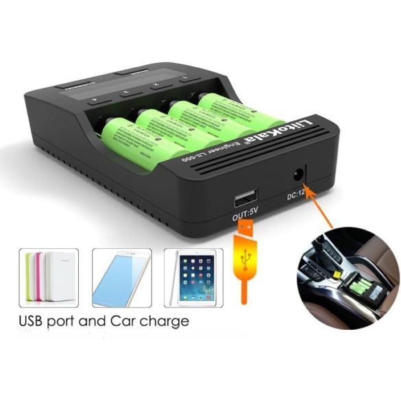 LiitoKala Lii-500 18650 akkumulátortöltő intelligens univerzális töltő LCD kijelző 26650 AA AAA akkumulátorhoz érintőgombos LCD kijelző az akkumulátor kapacitásának teszteléséhez