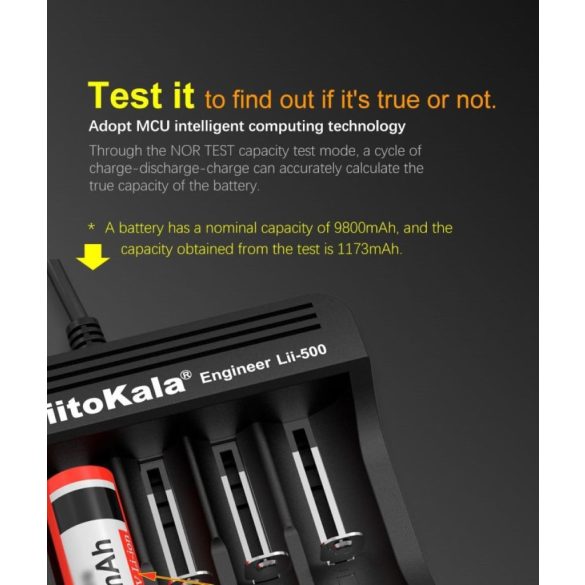 LiitoKala Lii-500 18650 akkumulátortöltő intelligens univerzális töltő LCD kijelző 26650 AA AAA akkumulátorhoz érintőgombos LCD kijelző az akkumulátor kapacitásának teszteléséhez
