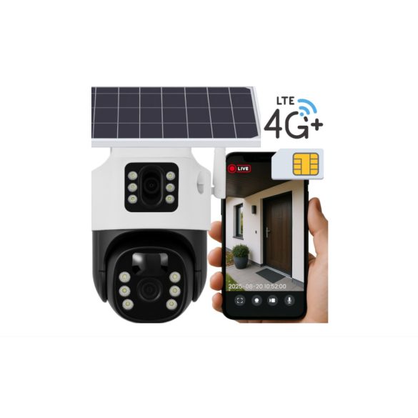 VCS09-4G forgatható térfigyelő kamera, 3MP, napelemes tápellátás, IP66, komplett szett szett